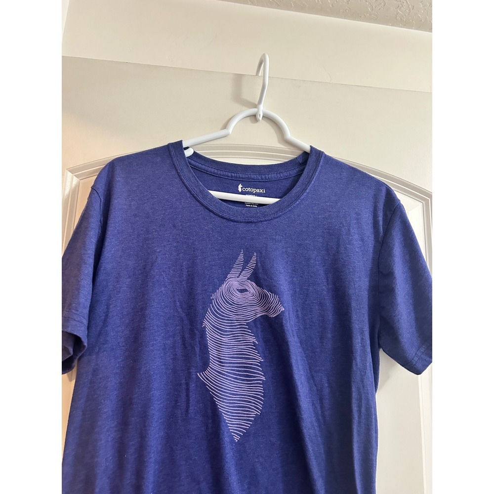 Cotopaxi Womens Topo Llama T-Shirt Purple Heather Organic Cotton Blend Large - Picture 3 of 6
